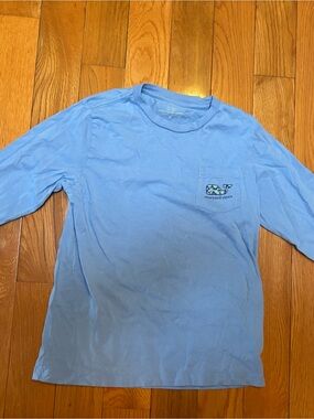 Vineyard Vines Sky Blue Long-Sleeve Pocket Tee